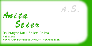 anita stier business card